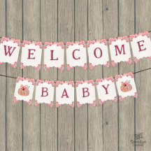 Boho bloemige pompoen welkom baby slinger