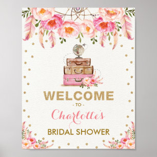 Boho Bloemige Reis Bruiloft Feest Chic Miss tot Me Poster
