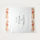 Boho Bloemige Trouwfoto Booth Achtergronden Wandkleed (Voorkant (horizontaal))