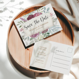 Boho Bloemige Trouwkaart 'Save the Date' Aankondigingskaart