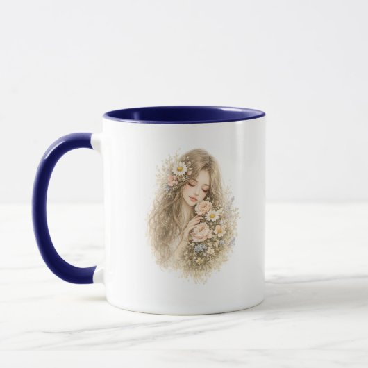 Boho Bloemige Vrouw Accent Mok (Links)