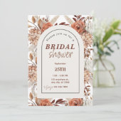 Boho bloemige waterverf bruiloft uitnodiging (Staand voorkant)