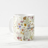 Boho Bloemige Wilde Bloem Koffiemok (Voorkant links)