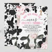 Boho Bloemkoe Heb je de Moos-verjaardag gehoord Kaart (Voorkant / Achterkant)