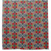 boho bloemontwerp rozen douchegordijn (Voorkant)