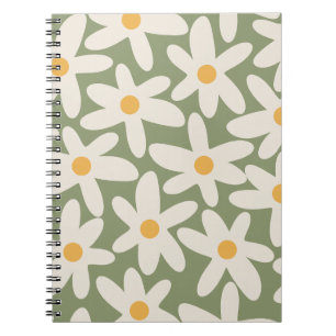 Boho bloempatroon hedendaags retro modern salie notitieboek