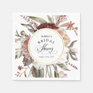 Boho Bloemrijke Fantasie Waterverf Bruidsdouche Servet