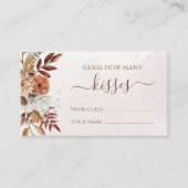 Boho Bloemrijke Herfst Hoeveel Kusjes Raden Spel Informatiekaartje (Voorkant)