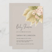 Boho bloemrijke Pampas gras palm Natuurlijke baby Kaart (Voorkant / Achterkant)