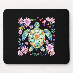 Boho Bloemrijke Zee Schildpad Oceaan Dier Zomer Sf Muismat