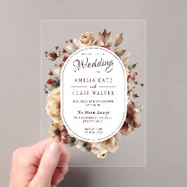 Boho Bloemstuk Acryl Frame Trouw Uitnodiging Uitnodigingen