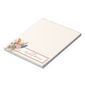 Boho bloemstuk gepersonaliseerd notitieblok (Gedraaid)