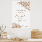 Boho Bloemstuk met Pampas Varens Welkom Bruidsborr Poster (Keuken)