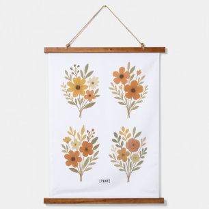 Boho Bloemstuk Wandtapijt Voeg tekst toe Hangend Wandkleed