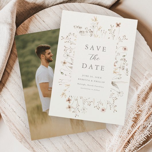 Boho Bloemstuk Wilde Bloem Bruiloft Save The Date