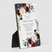 Boho Bloom | Bourgogne Rood en Navy Blauw Keepsake Fotoplaat (Zijkant)