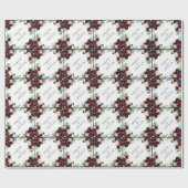 Boho Bloom | Bourgogne Rood en Navy Blue Custom Cadeaupapier (Vlak)