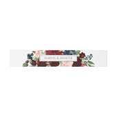 Boho Bloom | Bourgogne Rood en Navy Blue Garland Uitnodigingen Wikkel (Vlak)