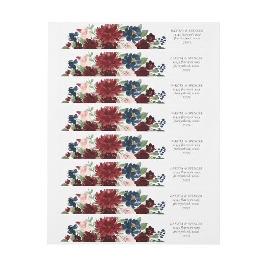 Boho Bloom | Bourgondisch rood en marineblauw Adre (Vel)