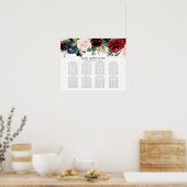 Boho Bloom | Burgundy et Marine 8 Tableau des sièg (Cuisine)