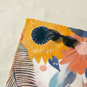 Boho Bloom Custom Beach Handdoek (In situ)