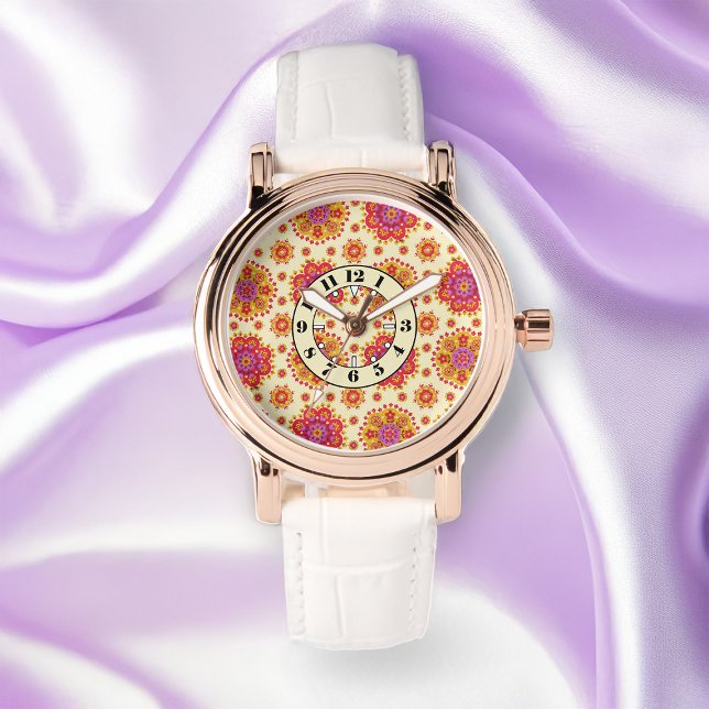 Boho Bloom – Festival Vibrant Mandala Dames Pols Horloge (Creator heeft geüpload)