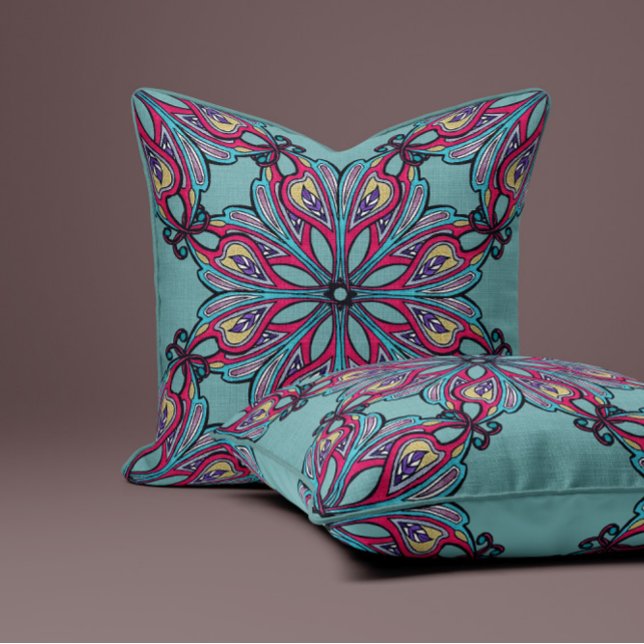 Boho Bloom in Sage Green Kussen (Creator heeft geüpload)