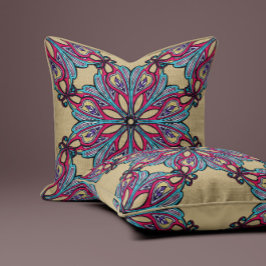 Boho Bloom in Warm Gold Kussen