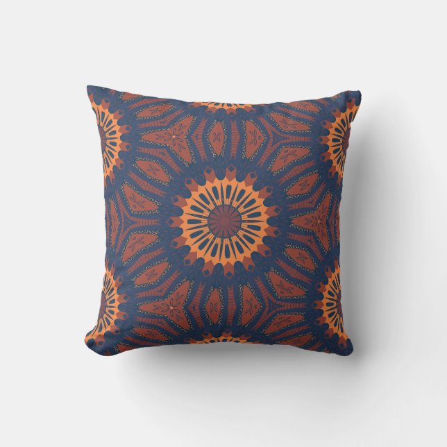 Boho Bloom Mandala Pattern Kussen (Voorkant)