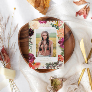 Boho Blooms   2024 Afstuderen Foto aankondiging