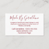 Boho Blooms Antlers Handmade Wind Chime Visitekaartje (Achterkant)