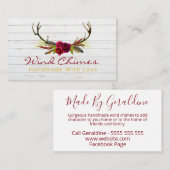 Boho Blooms Antlers Handmade Wind Chime Visitekaartje (Voorkant / Achterkant)