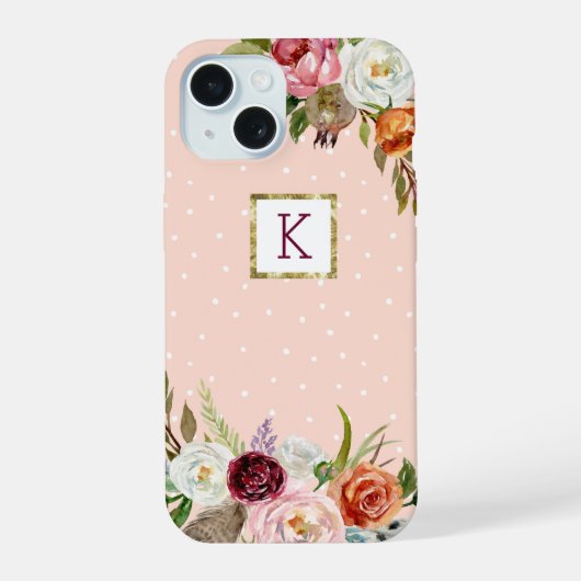 Boho Blooms Blush Point Monogramme (Verso)