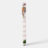 Boho Blooms Blush Rayure Monogramme (Côté gauche)