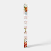 Boho Blooms Blush Rayure Monogramme (Côté gauche)