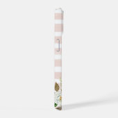 Boho Blooms Blush Rayure Monogramme (Côté droit)