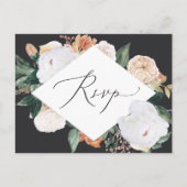 Boho Blooms carte postale RSVP avec choix de repas (Devant)