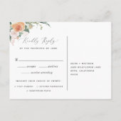 Boho Blooms carte postale RSVP avec choix de repas (Dos)