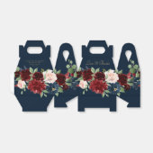 Boho Blooms | Donkere rustieke marine en rood dank Bedankdoosjes (Uitgevouwen)