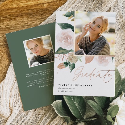 Boho Blooms | Faire-part d'obtention d'un diplôme