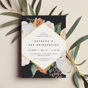 Boho Blooms Floral Bridesmaids Luncheon of Brunch Folie Uitnodiging