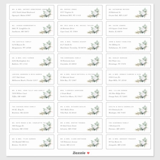 Boho Blooms | Individuele gastAdresetiketten Sticker (Vel)