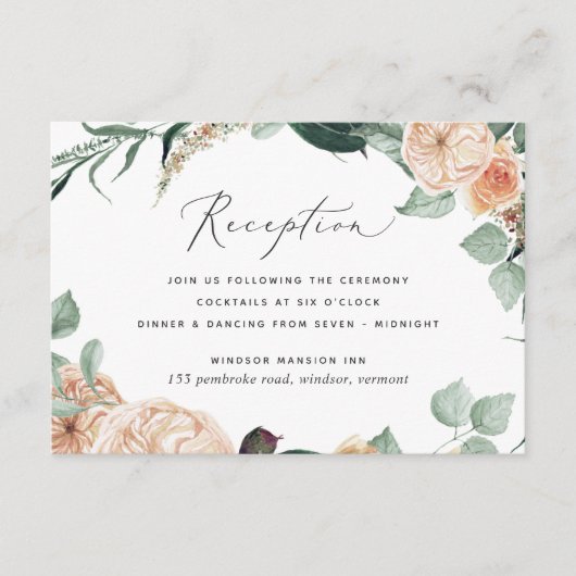 Boho Blooms Mariage Réception Carte Boîtier (Devant)