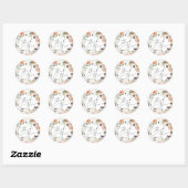 Boho Blooms Modern Floral Hartelijk dank Ronde Sticker (Vel)