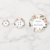 Boho Blooms Modern Floral Personalized Wedding Confetti (Voorkanten)