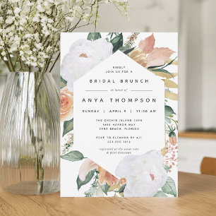 Boho Blooms   Modern Floral Vrijgezellenfeest Brun Kaart