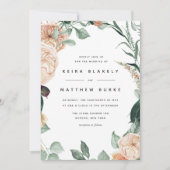 Boho Blooms | Modern Floral Wedding Kaart (Voorkant)