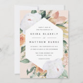 Boho Blooms | Modern Geometric Floral Wedding Kaart (Voorkant)