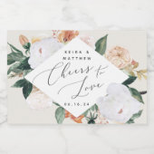 Boho Blooms Persoonlijke liefhebbers Sparkling Wijnetiket (Enkel label)