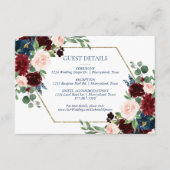 Boho Blooms | Rustieke Marine en Bourgondische Gas Informatiekaartje (Voorkant)